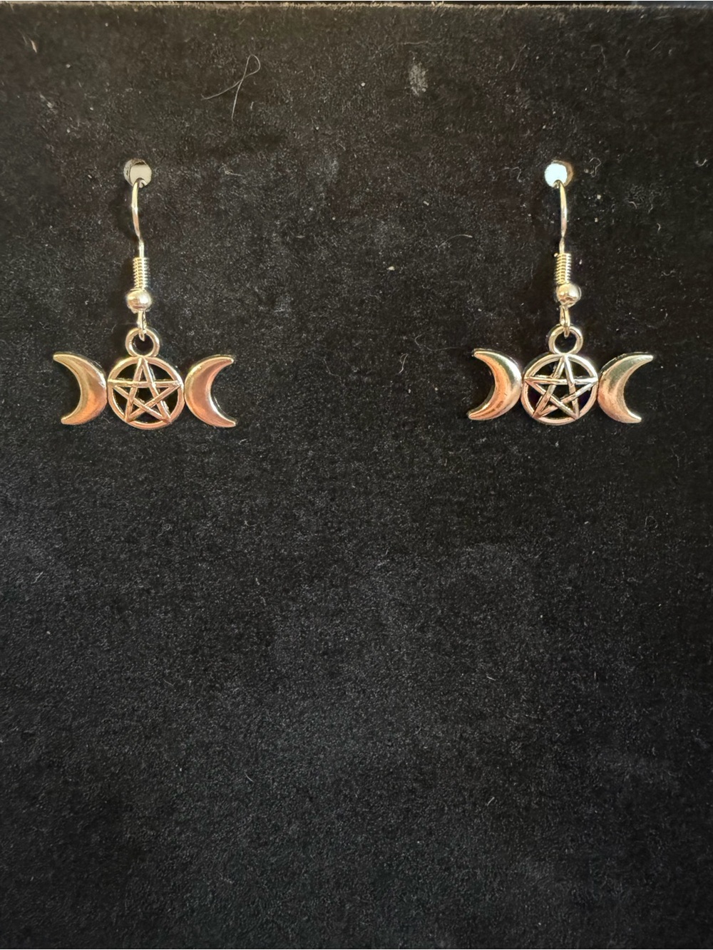 ✴️New✴️Sterling Silver Triple Moon Pentagram Drop Earrings (3/$15)